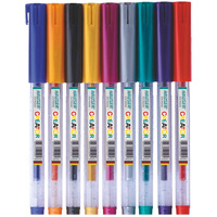 Hauser Germany Creator Glitter Gel Pen|Comfortable Grip For Smooth Writing|Extra Sparkles & Non-Toxic|Ideal For Tatto Making,Heena Drawing,Cards Coloring|10 Vibrant Colours,Pack Of 1-Multicolor