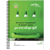 Amblitz Spiral Notebook - Ruled Single Line (A4; 200 Page)