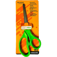 Munix AS-5170 178 mm / 7" Stainless Steel Scissors | Pointed Tip Blade with Asymmetrical & Comfortable Handles for Easy Grip | Lightweight Multipurpose Scissor | Green, Pack of 1 - Color May Vary