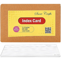 SNOW CRAFTS One Side Ruled White INDEX Cards - 200 GSM, 200 cards Suitable for Exam Preparation, Cheat Sheets, Short Notes, Syllabus Revision with free ring binders.(3 x 5 inch) (200)