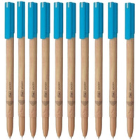 FLAIR Woody Ball Pen Box Pack | 0.7 mm Tip Size | Attractive Woody Design | Smooth Ink Flow System With Low-Viscosity Ink | Smudge Free Writing | Blue Ink, Set Of 10 Ball Pens x Pack Of 2