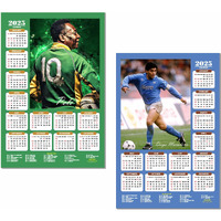ESCAPER Football Players Wall Calendar 2025 for Room Decoration (45 x 30 cm), Famous Footballers Wall Calendar 2025, Football Wall Calendar 2025 hanging, Football Wall Calendar 2025 Set