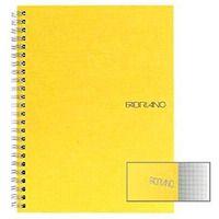 Fabriano Ecoqua A4 Sprial Bound Graph 5MM Notebook Yellow