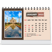 ESCAPER Travel Calendar 2025 Desk, World Travel Calendar 2025, India Travel Calendar 2025, Travel Destinations Calendar, Travel Holiday Calendar, Travel Accessories, Seven Wonders of World (Indian Forts & Monuments, 10 Qty)