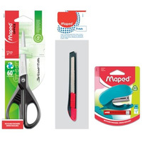 Maped Office Kit|Office Supplies|Scissor|Stapler|Cutter|Premium Office Set|Cutting Tools|Office Products|Combo for Office|Office Stationery|Ideal for Day to Day Usage of Home and Office