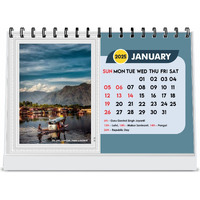 ESCAPER Travel Calendar 2025 Desk, World Travel Calendar 2025, India Travel Calendar 2025, Travel Destinations Calendar, Travel Holiday Calendar, Travel Accessories, Seven Wonders of World (Famous Indian Destinations, 2 Qty)