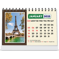 ESCAPER Travel Calendar 2025 Desk, World Travel Calendar 2025, India Travel Calendar 2025, Travel Destinations Calendar, Travel Holiday Calendar, Travel Accessories, Seven Wonders of World (World Iconic Wonders, 10 Qty)