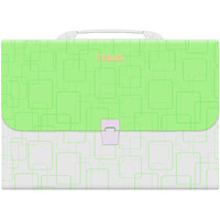 FEDUS 13 Pocket Expanding File Folder with Handle, A4 Large Capacity Portable Plastic Folder for Important Documents Holder, Accordion Paper Storage Organizer Bag with Labels Index Green