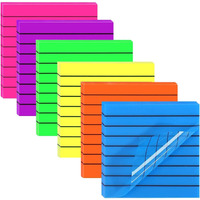 UCRAVO 50 Sheets Transparent Sticky Notes with Lines,1 Pad Lined Translucent Sticky Notes Lined Self Sticky Notes Waterproof PET Markers Notes Pad Clear Aesthetic School Office Supplies(Yellow line)