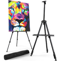 Eduway Portable Lightweight Tripod Easel Stand with Adjustable Height | for Painting, Sketching, Display & Advertisement | White Board Stand | Photo Banner Standee - 5FT(Holds Canvas up to 32 Inch)