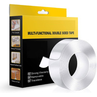 Eclet Nano Double Sided Tape, Multipurpose Super Sticky Gel Grip Mounting Tape, Washable, Reusable, No Residue, for Home & Office, 2mm Thick, 1.2 Inch Wide, Transparent (3 mtrs)