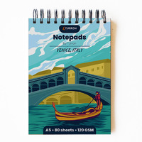 Turron All-Purpose A5 Notepad - Use as Notebook, Bullet Journal or Sketchbook - Premium Thick 120 GSM Sheets - Dotted Pattern - Wire-o Bound