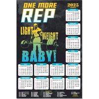 ESCAPER One More Rep Gym Wall Calendar 2025 hanging (12 x 18), Wall Calendar 2025 for Gym Motivation, Workout Wall Calendar 2025 for Gym, Exercise Wall Calendar 2025, Bodybuilders Wall Calendar 2025, Fitness Center Wall Calendar 2025