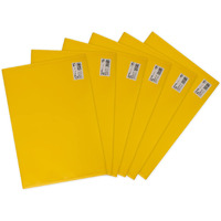 Deli WF10202 FC File Bag, Document File Folder, Transparent Envelope Holder Storage Case, Snap Button Organizer, Envelope Folder for Full Scape Papers, Stationery, FC Sized, Yellow, Pack of 6