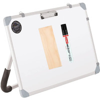 Eduway Non-Magnetic Dry Erase 1.5x2 Feet White Board with Stand | Standing Whiteboard | Table Top with Paper Clip for Study, Learning etc. with 1 Marker Pen, 1 Duster - 23x17 Inches