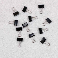 GLUN Papers Binder Clips Black 15mm, Stationery Binding Supplies for Loose Papers, Files, DIY, Office and School Use Pack of 72 Peices