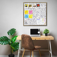 ArtzFolio Bright Monochrome | Bulletin Board Notice Pin Board | Vision Soft Board Combo with Thumb Push Pins & Sticky Notes | Antique Golden Frame | 28 x 28 inch (71 x 71 cms)