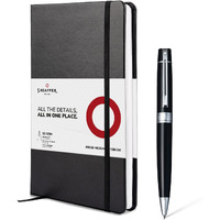 Sheaffer Gift Set 300 | G9312 Glossy Black with Chrome Trim Ballpoint Pen with Medium Notebook | Premium Gift Set