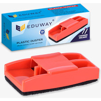 Eduway Non-Magnetic White Board Duster | Chalkboard Eraser | Blackboard Cleaner | Compatible with Both Whiteboard- Greenboard with Marker Holder- Pack of 1 (Assorted Colour)