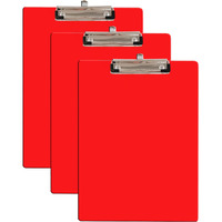 Eduway Wooden Writing/Exam Board/Clipboard with Back Side whiteboard Writing Surface  Lightweight MDF | Heavy Duty Clip for Office, School, Home, College, Shop- Red(Size- 9.5x13.5 inch)(Pack of 3)