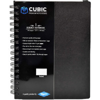 Cubic A5 Size Wiro Notebook, 160 Pages (Black)