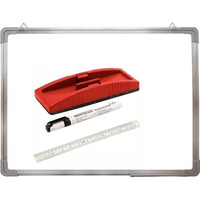 Eclet Non Magnetic 1 X 1.5 feet Double Sided White Board and Chalk Board Front Side whiteboard Marker Surface and Back Side Chalkboard Surface (1 X 1.5 feet, Pack of 1 Item) d (1 X 1.5)