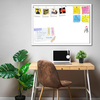 ArtzFolio Whites Family White Colour | Bulletin Board Notice Pin Board | Vision Soft Board Combo with Thumb Push Pins & Sticky Notes | White Frame | 18 x 12 inch (46 x 30 cms)