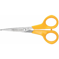 Munix GL-2150 126 mm / 4.9" Stainless Steel Scissors | Pointed Thin Tip with Shock Proof Body | Ergonomic & Soft Handles for Easy Handling | Yellow, Pack of 1 - Color May Vary