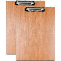 Eduway Exam Board Wooden/Writing/Clipboard  Lightweight MDF | Heavy Duty Clip for Office, School, Home, College, Shop - Brown Pack of 2 (Size- 9.5x13.5 inch)