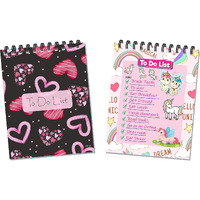 ESCAPER Unicorns & Hearts Themed To-Do List Planners: Keep Your Little Ones Organized and Productive (Pack of 2 - A6 Size - 80 Sheets Each)