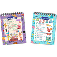 ESCAPER Monsters & Circus Themed To-Do List Planners: Keep Your Little Ones Organized and Productive (Pack of 2 - A6 Size - 80 Sheets Each)