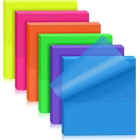 OFIXO Transparent Self-Sticky Note Pads, Clear Notes 76mm X 76mm Transparent Self Adhesive Removable Perfect for Studying and Writing, Sheet 100 Pcs (Multicolor)
