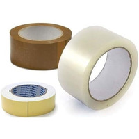 Eclet Adhesive Carton Packing High Strength Tape (Brown+White 1 pcs Each, 2inch/48mm x 65m)+Double Side Tape 1 pcs