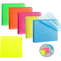 SHOPVILLA Transparent Sticky Notes | 250Sheets Clear Waterproof self Adhesive Notebook | Sticky Notes Memo Pads Transparent Sticky Paper | Never Ending Translucent Sheets for Study, Home & Office