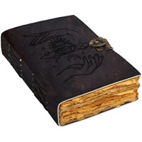 DI - KRAFT Leather Printed Diary Vintage Old Pages Journal Diary for Personal Use & Office Use (7 x 5 Inch)