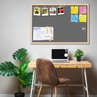 ArtzFolio Greys Family Dim Gray Colour | Bulletin Board Notice Pin Board | Vision Soft Board Combo with Thumb Push Pins & Sticky Notes | Natural Brown Frame | 30 x 20 inch (76 x 51 cms)