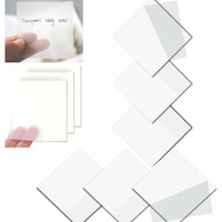 OFIXO Transparent Self-Sticky Note Pads, Clear Notes 76mm X 76mm Transparent Self Adhesive Removable Perfect for Studying and Writing, Sheet 300 Pcs (White)