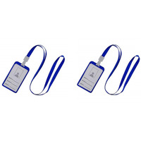 WHNOATOC Blue id Card Holder for Office,id Card Holder for Women,id Card Holder for Men Stylish,Blue id Card for School Student,id Card Holder for Office Steel, Office id Card Covers Holders Pack 2