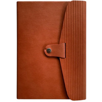Anupam Captive A5 Ruled Journal Notebook 192 Pages 80Gsm Lined Notebook Leather Textured PU Cover Designer Engraving with Press Button Closure for Notes Taking & Writing in School and Office (Tan)