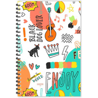 ESCAPER Enjoy Printed Diary, Ruled A5 Size - 8.5 x 5.5 inches Sketch Printed Diary, Pattern Printed Diary, Words Printed Diary, Diary Notepad, Diary for Office, Diary for Gift