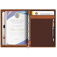 WHNOATOC Multipurpose Leatherette Professional File Folders for Certificates,Documents Holder, Document Bag, Portfolio, Executive File Legal Size Documents Holder with 20 Leafs for Men and Women,1pack