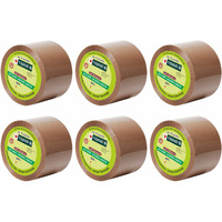 YAJNAS 48mm x 35 Meters, Pack of 6, Brown BOPP Tape Self Adhesive High-Strength Packing Tape Rolls, Packaging Tape | Brown Cello Tape | e Commerce Packaging Tape for Home, Office use & Box Packaging