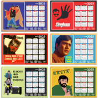 ESCAPER Famous Bollywood Dialogues Wall Calendar 2025 (45 x 30 cm), Bollywood Actors Dilogues Wall Calendar 2025, Cinema Wall Calendar 2025 hanging, Bollywood Wall Calendar 2025