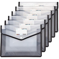 FEDUS Document holder Envelope Folder,File Storage Bag with Snap Button Transparent Plastic files for document Certificate File Holder/Document Folder for Certificates Legal Documents Organizer,Pack 6
