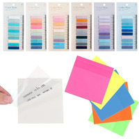IMPRINT Sticky Index Tabs Morandi Page Flags Book Annotating Markers & Transparent Sticky Notes 3x3 Inch Clear See Through Pads Annotation Color Memo Waterproof Stick Notes | 1500 Pcs