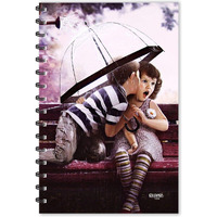 ESCAPER Boy Kiss Girl on Bench in Garden Under Umbrella Diary, Ruled - A5 Size - 8.5 x 5.5 inches Designer Diary, Diary Notepad, Diary for Office, Diary for Gift