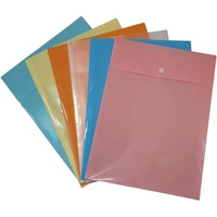 WHNOATOC Document Holder Envelope Folder,File Storage Bag with Snap Button Transparent Plastic File for documents File Holder/Document Folder for Certificates Legal Documents Organizers, Pack of-5