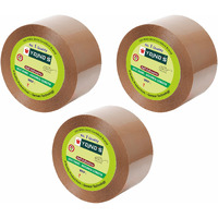 YAJNAS 48mm x 200 Meters, Pack of 3, Brown BOPP Tape Self Adhesive High-Strength Packing Tape Rolls, Packaging Tape | Brown Cello Tape | e Commerce Packaging Tape for Home, Office use & Box Packaging