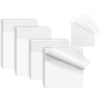 OFIXO Transparent (200 Pcs White Color 3x3 Inch) Self-Adhesive Sticky Notes, OFIXO Clear See Through Post for Planner Office School College Teacher Student Supplies