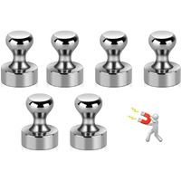 SHUTTLE ART 6 pcs Fridge Magnets, Magnetic Push Pins, Push Pins Magnets for Whiteboard, Neodymium Magnet Pins, Magnetic Thumb Tacks, Whiteboard Magnets, Strong Magnets,Office Magnets